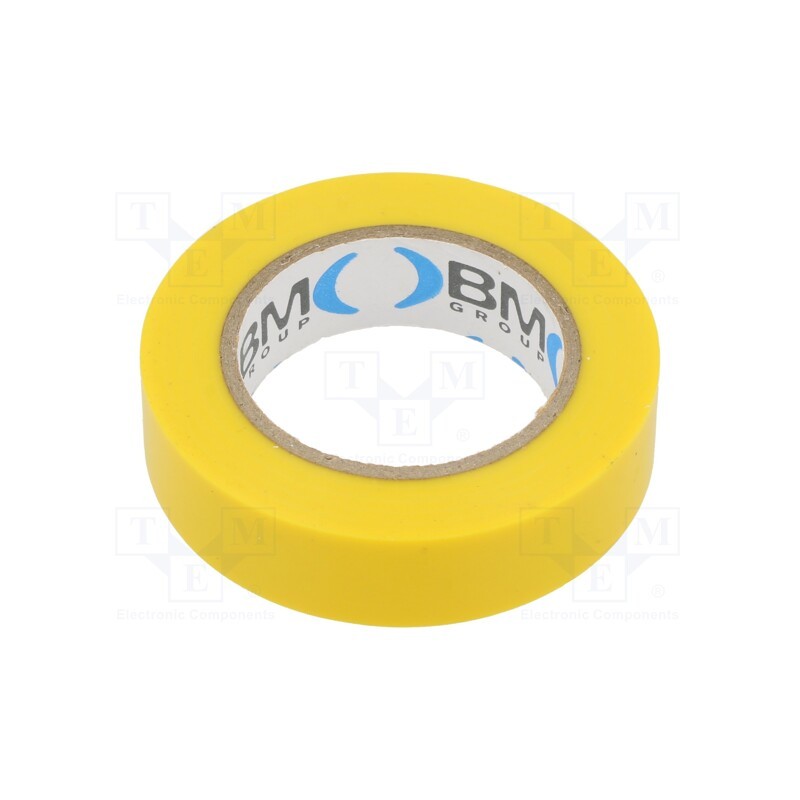 20 rol : BMESB1510GI - Tape: electrical insulating, W: 15mm, L: 10m, Thk: 0.15mm, yellow