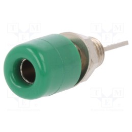10 pcs : IBU 5568 NI / GN - Socket, 4mm banana, 32A, 33VAC, 70VDC, green, nickel plated, 5mΩ