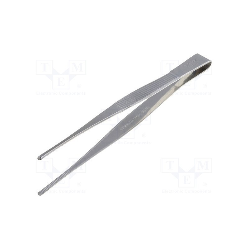 10 pcs : PTS-02 - Tweezers, 125mm, Blade tip shape: rounded, Tipwidth: 2.3mm