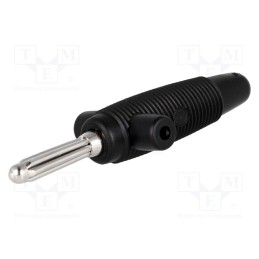 10 pcs : BUELA 300 K SW - Plug, 4mm banana, 30A, 60VDC, black, 3mΩ, 2.5mm2, on cable, 60.5mm