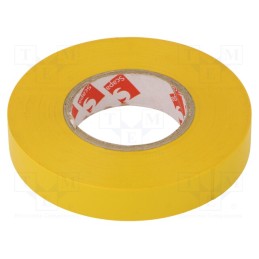 10 rol : TAŚMA 2702A 12MM/25M ŻÓŁTA - Tape: electrical insulating, W: 12mm, L: 25m, Thk: 130um, yellow