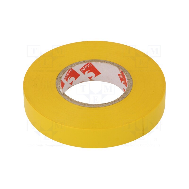 10 rol : TAŚMA 2702A 12MM/25M ŻÓŁTA - Tape: electrical insulating, W: 12mm, L: 25m, Thk: 130um, yellow