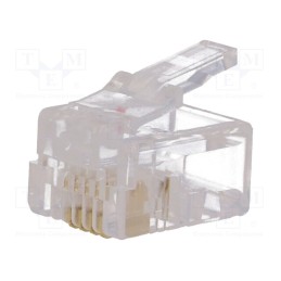 50 pcs : RJ11W - Plug, RJ11, PIN: 4, Layout: 6p4c, for cable, IDC,crimped