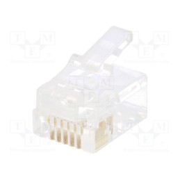 10 pcs : RJ126P6CR - Plug, RJ12, PIN: 6, Layout: 6p6c, for cable, IDC,crimped
