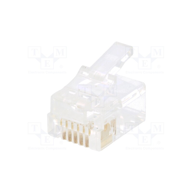 10 pcs : RJ126P6CR - Plug, RJ12, PIN: 6, Layout: 6p6c, for cable, IDC,crimped