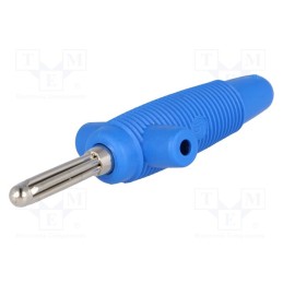 10 pcs : BUELA 300 K BL - Plug, 4mm banana, 30A, 60VDC, blue, 3mΩ, 2.5mm2, on cable, 60.5mm