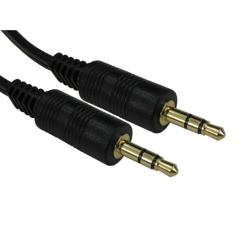 1 pcs - RS PRO Male 3.5mm Stereo Jack to Male 3.5mm Stereo Jack Aux Cable, Black, 3m