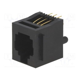 10 pcs : RJ12GP - Socket, RJ12, PIN: 6, with panel stop blockade, polyester, UL94V-0
