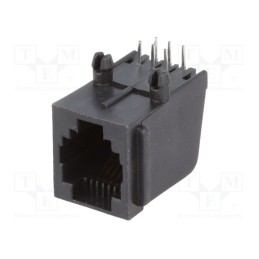 10 pcs : RJ12G-PCB - Socket, RJ12, PIN: 6, gold-plated, Layout: 6p6c, THT, angled 90°