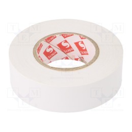 10 rol : TAŚMA 2702 19MM/20M BIAŁA - Tape: electrical insulating, W: 19mm, L: 20m, Thk: 130um, white, 180%