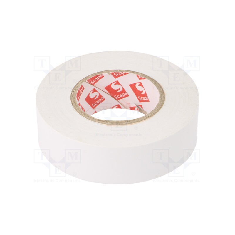 10 rol : TAŚMA 2702 19MM/20M BIAŁA - Tape: electrical insulating, W: 19mm, L: 20m, Thk: 130um, white, 180%