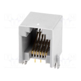 10 pcs : RJ12GPCB-M - Socket, RJ12, PIN: 6, Contacts: phosphor bronze, gold-plated, THT
