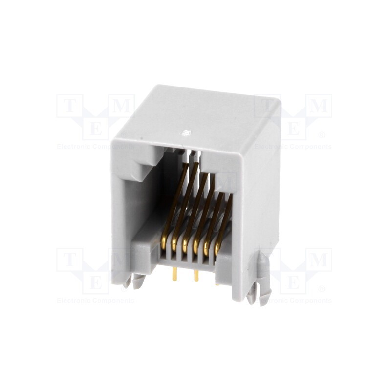10 pcs : RJ12GPCB-M - Socket, RJ12, PIN: 6, Contacts: phosphor bronze, gold-plated, THT