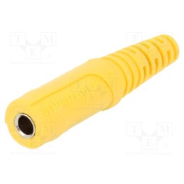 10 pcs : KU 09 L NI / GE - Socket, 4mm banana, 32A, 33VAC, 70VDC, yellow, nickel plated, Ø: 4mm