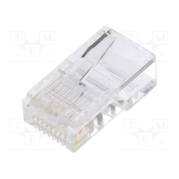 10 pcs : RJ458P8CR - Plug, RJ45, PIN: 8, Layout: 8p8c, for cable, IDC,crimped