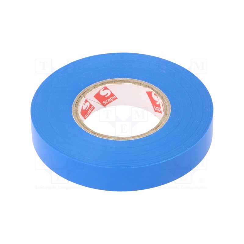 10 rol : TAŚMA 2702A 12MM/25M NIEBIESKA - Tape: electrical insulating, W: 12mm, L: 25m, Thk: 130um, blue, 180%