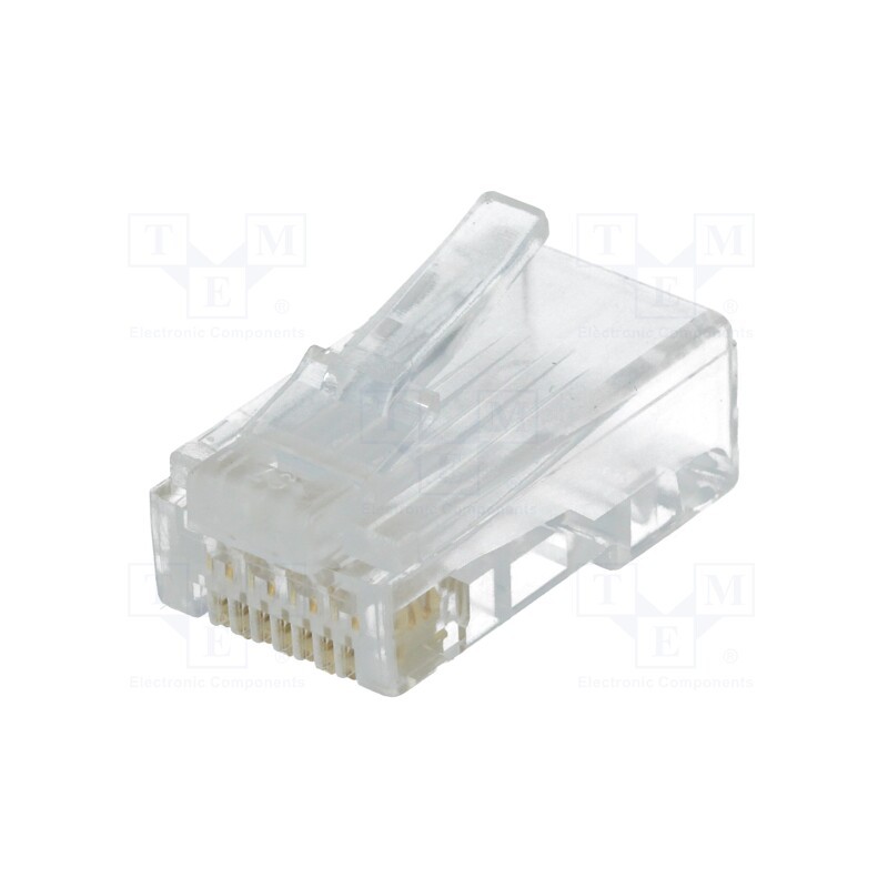 10 pcs : RJ45W-CAT6U - Plug, RJ45, PIN: 8, Cat: 6, Layout: 8p8c, for cable, IDC,crimped