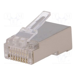 10 pcs : RJ45WE - Plug, RJ45, PIN: 8, shielded, Layout: 8p8c, for cable, IDC,crimped