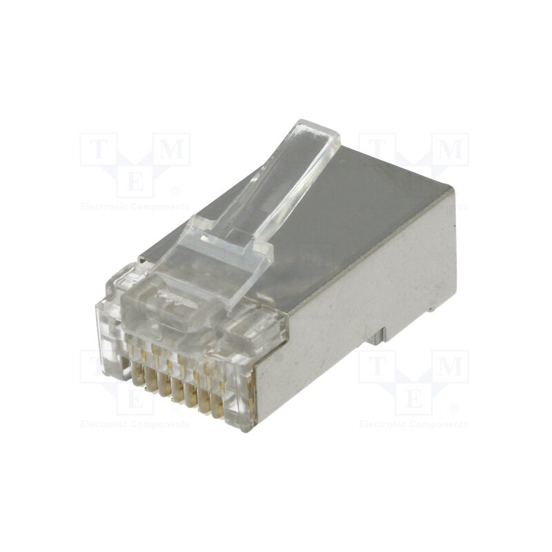 10 pcs : RJ45WE-CAT6U - Plug, RJ45, PIN: 8, Cat: 6, shielded, Layout: 8p8c, for cable