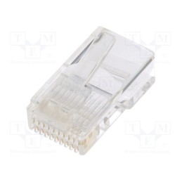 10 pcs : RJ48-10P10CR - Plug, RJ50, PIN: 10, Layout: 10p10c, for cable, IDC,crimped