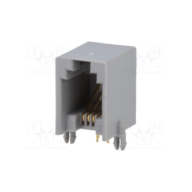 10 pcs : RJ9GPCB-M - Socket, RJ9, PIN: 4, Contacts: phosphor bronze, gold-plated, THT
