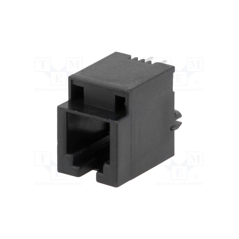 10 pcs : RJ9PU - Socket, RJ9, PIN: 4, with step, gold-plated, Layout: 4p4c, THT