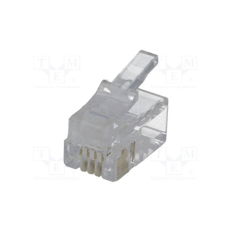 50 pcs : RJ9W - Plug, RJ9, PIN: 4, Layout: 4p4c, for cable, IDC,crimped