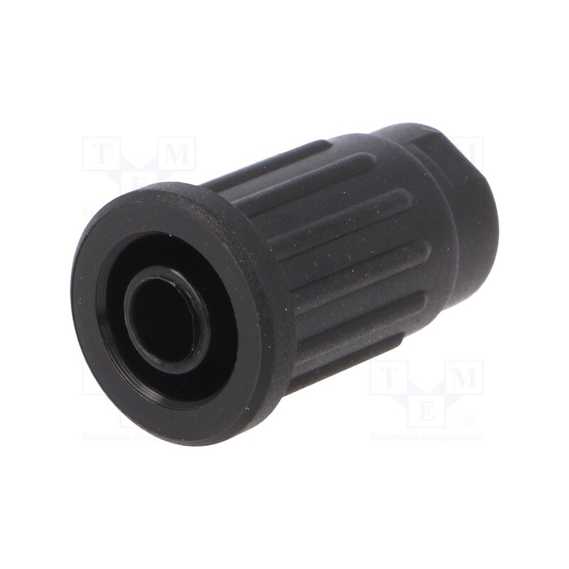 10 pcs : SEPB 8518 NI / SW - Socket, 4mm banana, 24A, 1kV, black, on panel,push-in, 25.1mm, 5mΩ