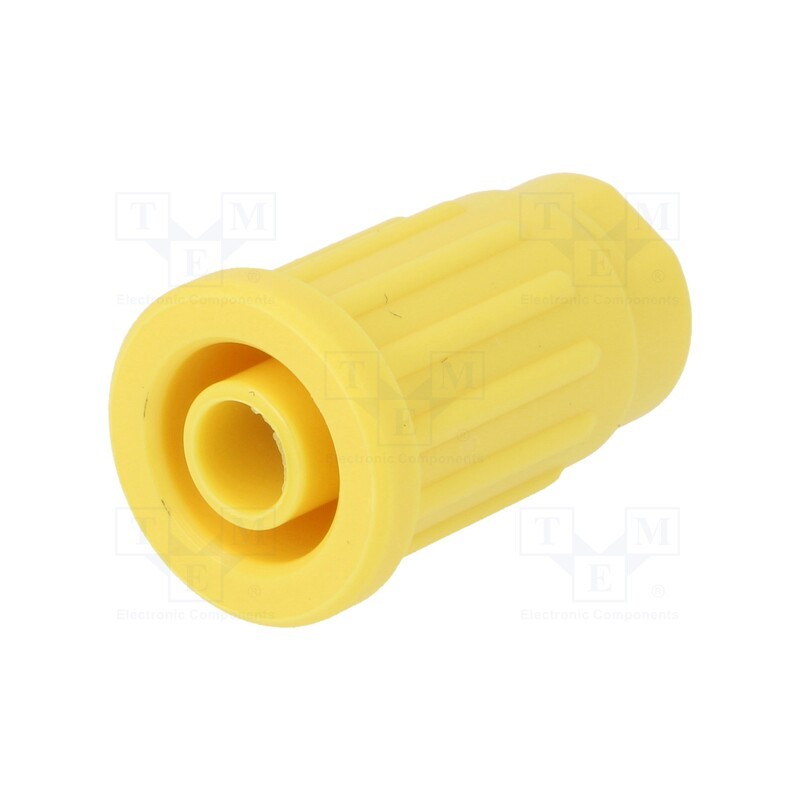 10 pcs : SEPB 8518 NI / GE - Socket, 4mm banana, 24A, 1kV, yellow, on panel,push-in, 28.1mm