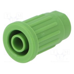 10 pcs : SEPB 8518 NI / GN - Socket, 4mm banana, 24A, 1kV, green, on panel,push-in, 28.1mm, 5mΩ