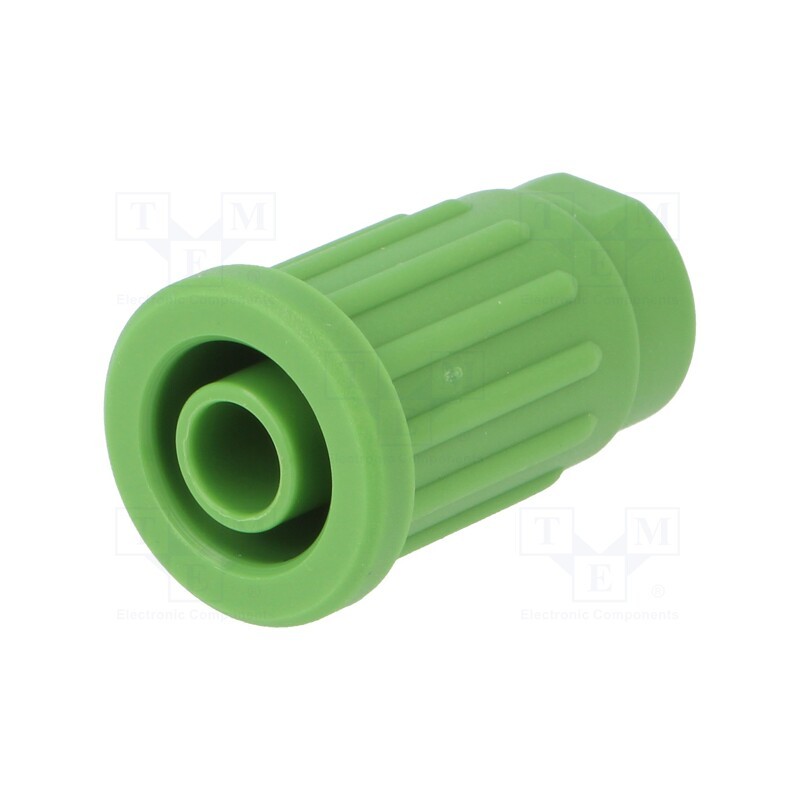10 pcs : SEPB 8518 NI / GN - Socket, 4mm banana, 24A, 1kV, green, on panel,push-in, 28.1mm, 5mΩ