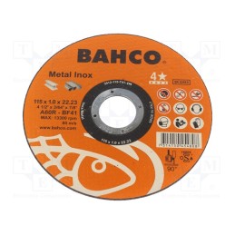 10 pcs : 3912-115-T41-IM - Cutting wheel, Ø: 115mm, Øhole: 22.23mm, Disc thick: 1mm, Class: 4*