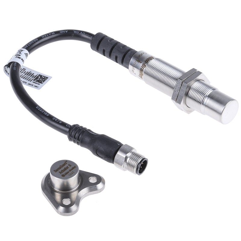 1 pcs - Allen Bradley Guardmaster 440N Series RFID Non-Contact Safety Switch, 24V dc, Stainless Steel Housing, 2NC, M12