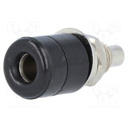 10 pcs : 69.8321-21 - Socket, 4mm banana, 20A, Cutout: Ø7.5mm, black, nickel plated, 5mΩ