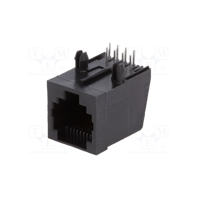 10 pcs : RJJ88NFRA - Socket, RJ45, PIN: 8, Layout: 8p8c, THT, angled