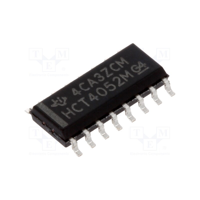 10 pcs : CD74HCT4052M - IC: digital, demultiplexer,multiplexer, Ch: 2, SMD, SO16, HCT