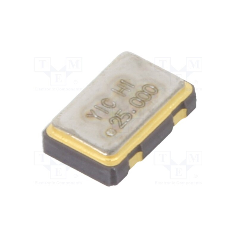 10 pcs : OSC25M-3.3I/S5 - Generator: quartz, 25MHz, SMD, 3.3V, ±50ppm, -40÷85°C, 5x3.2x1.3mm