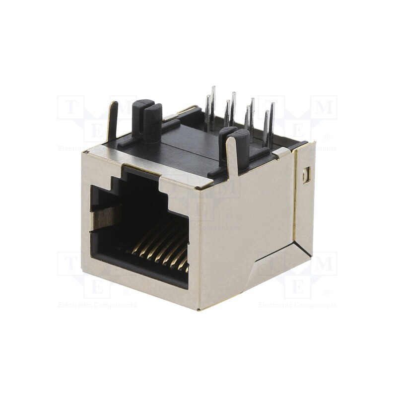 10 pcs : RJJS-108-143-E7H-005 - Socket, RJ45, PIN: 8, Cat: 5, shielded, Layout: 8p8c, THT, angled