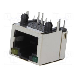 10 pcs : RJJS-88-1401-EJH-136 - Socket, RJ45, PIN: 8, Cat: 5, shielded, Layout: 8p8c, THT, angled