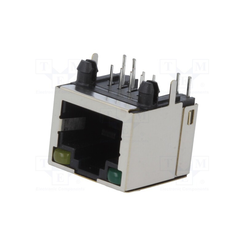 10 pcs : RJJS-88-1401-EJH-136 - Socket, RJ45, PIN: 8, Cat: 5, shielded, Layout: 8p8c, THT, angled