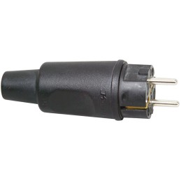 1 pcs - Kopp Black Cable Mount Mains Connector Plug, Rated At 16A, 250 V