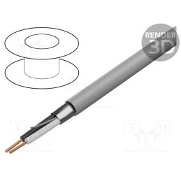 20 m : 5500FE 0081000 - Wire, shielded,Al-PET foil, PVC, grey, 300V, 305m, CPR: Eca, 1000ft