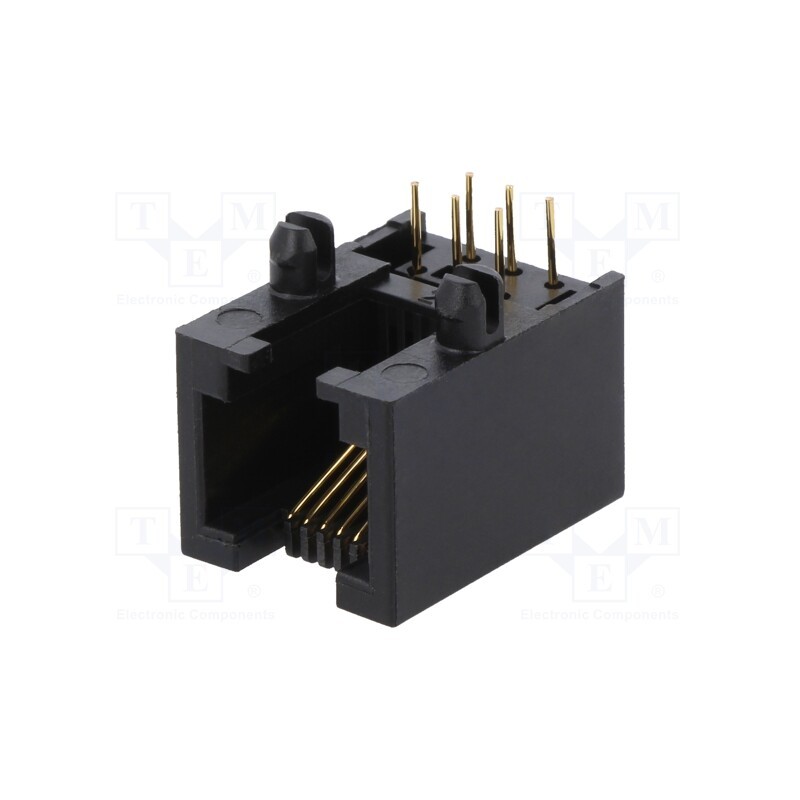 10 pcs : RJJU-66-125-E3H-011 - Socket, RJ12, PIN: 6, Cat: 5, Layout: 6p6c, THT, angled