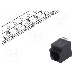 10 pcs : RJJU-66-141-E1V-083 - Socket, RJ12, PIN: 6, Cat: 5, Layout: 6p6c, SMT, vertical