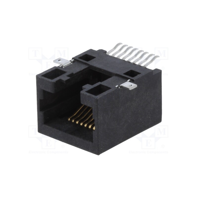 10 pcs : RJJU-88-141-E3H-009 - Socket, RJ45, PIN: 8, Cat: 5, Layout: 8p8c, SMT, horizontal