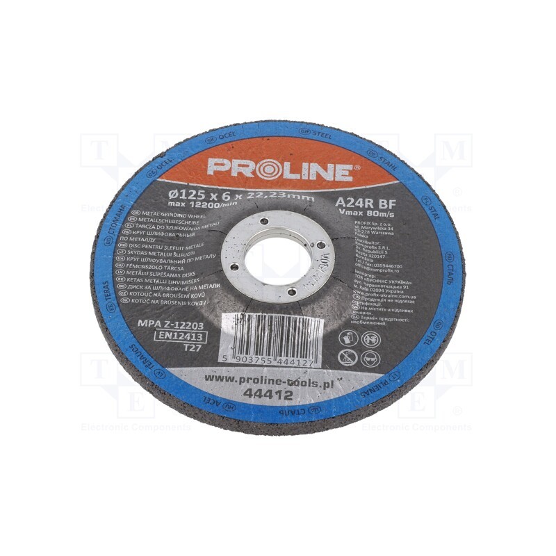 10 pcs : 44412 - Grinding wheel, Ø: 125mm, Disc thick: 6mm, metal