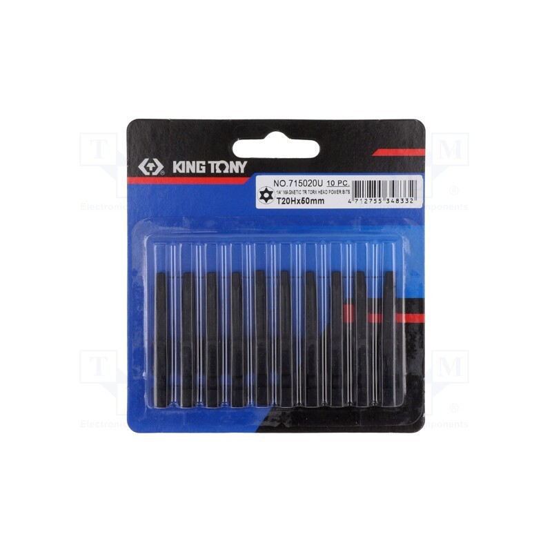 10 pcs : 715020U - Screwdriver bit, Torx® with protection, T20H, Overall len: 50mm