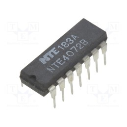 10 pcs : NTE4072B - IC: digital, OR, Ch: 2, IN: 4, CMOS, THT, DIP14, 3÷18VDC, -55÷125°C