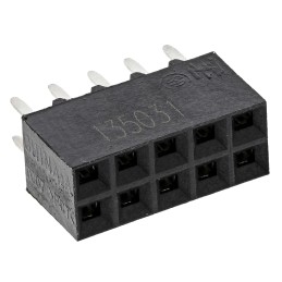 100 pcs - TE Connectivity AMPMODU MOD IV Series Straight Through Hole Mount PCB Socket, 10-Contact, 2-Row, 2.54mm Pitch, Solder
