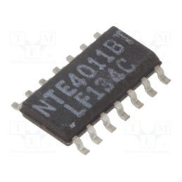 10 pcs : NTE4011BT - IC: digital, NAND, Ch: 4, IN: 2, CMOS, SMD, SO14, 3÷18VDC, -55÷125°C